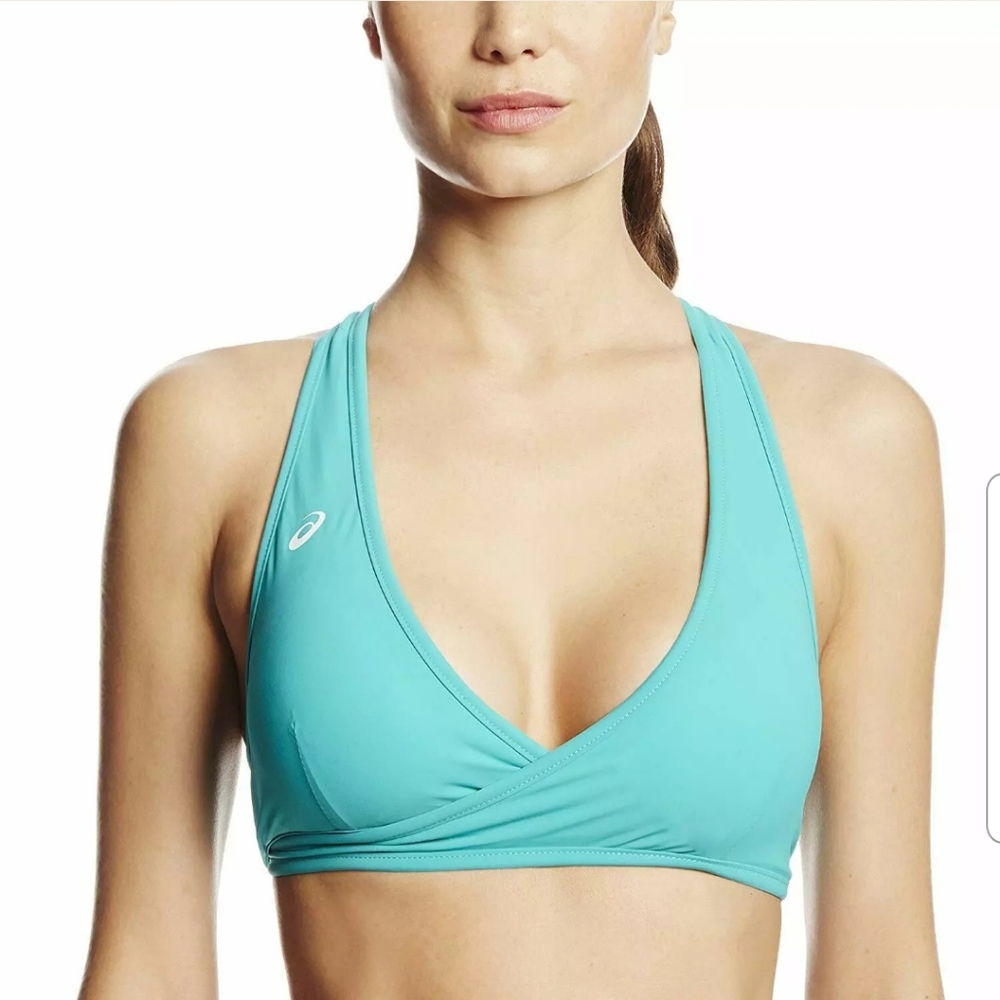 NEW ASICS Women's Keli Reversible Bikini Top Teal/
